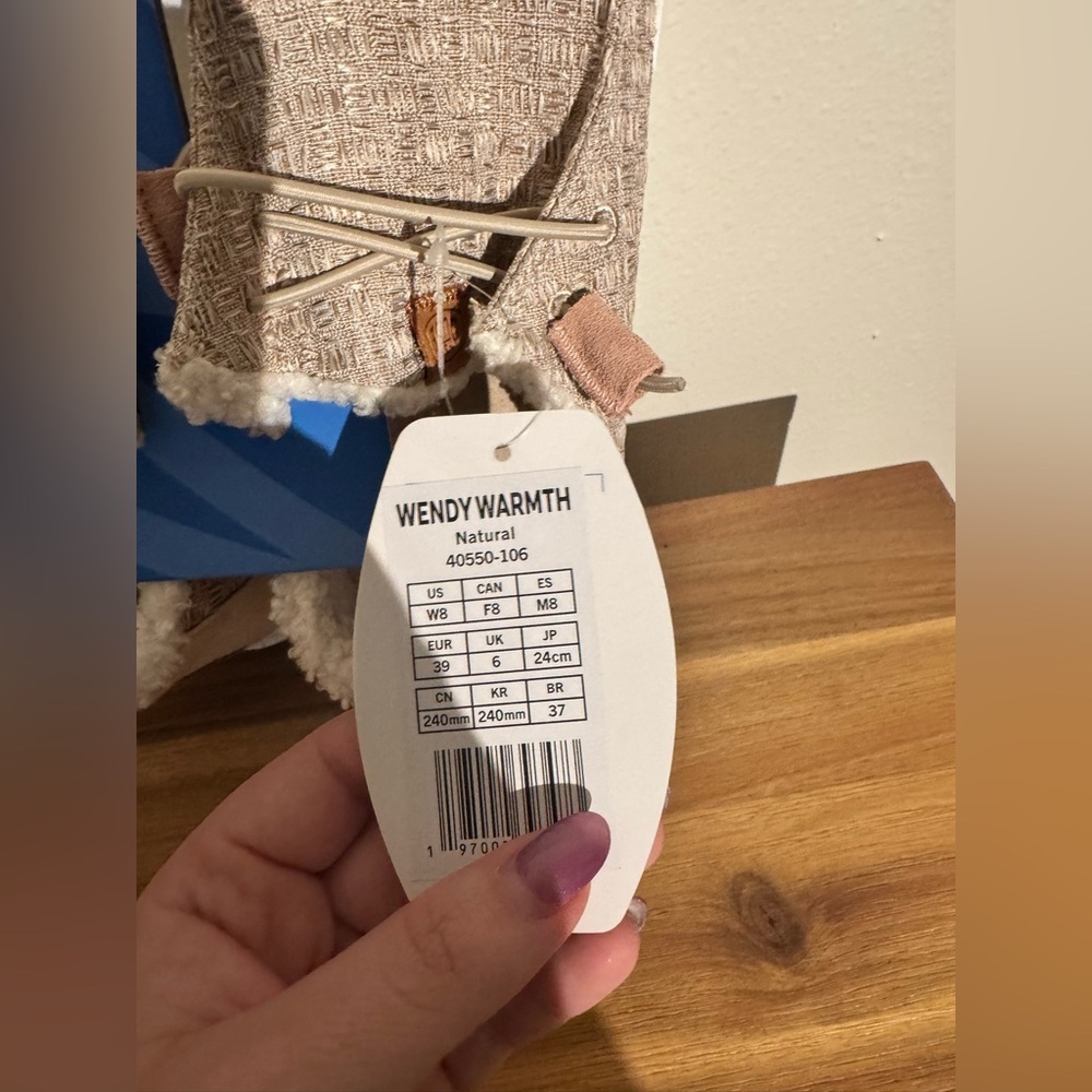 NEW Hey Dude Wendy Warmth Sherpa Slip On Natural Tan Womens Size 8 NWT - Picture 6 of 8